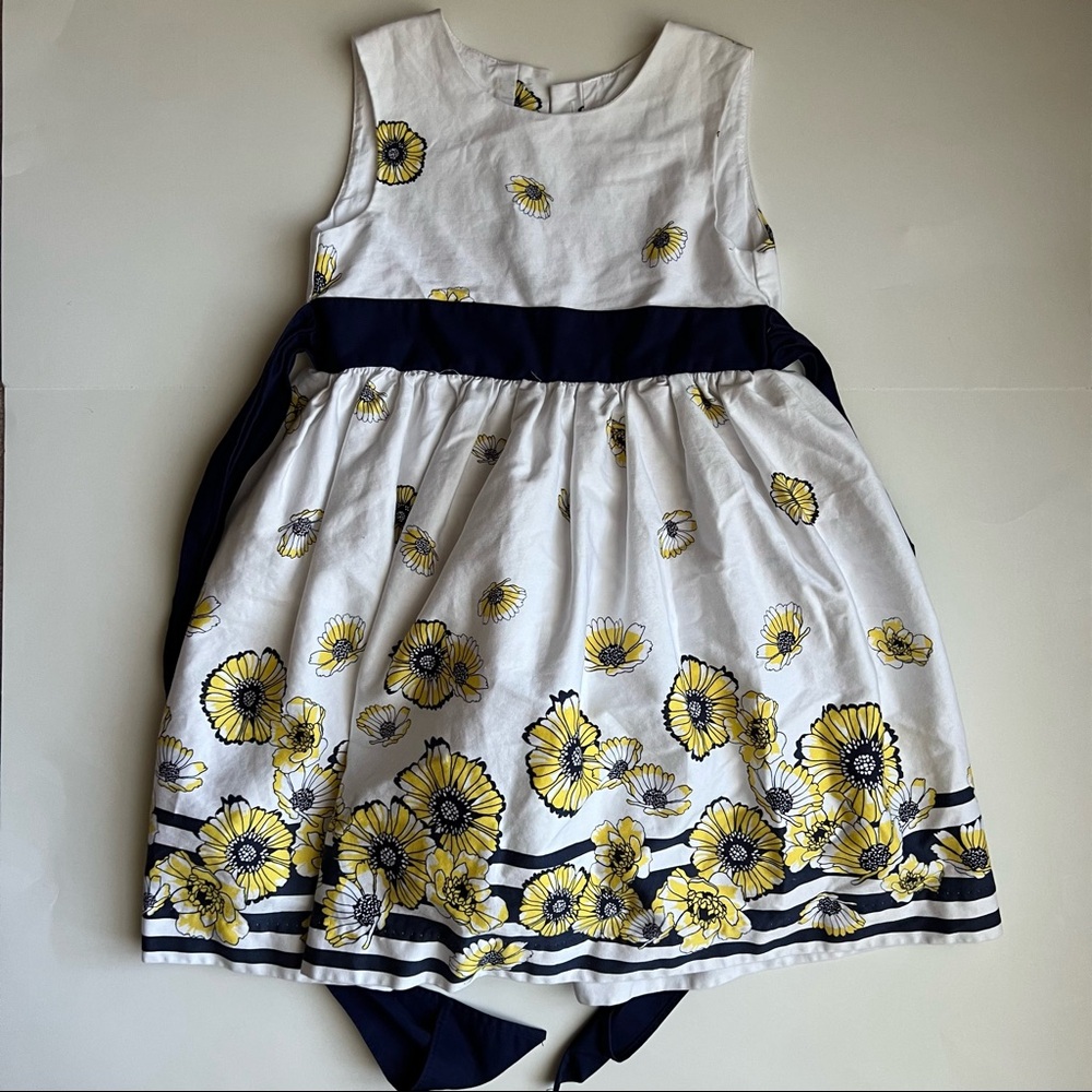 Hartstrings Girls Yellow Flower Dress - Size 5 (Used)